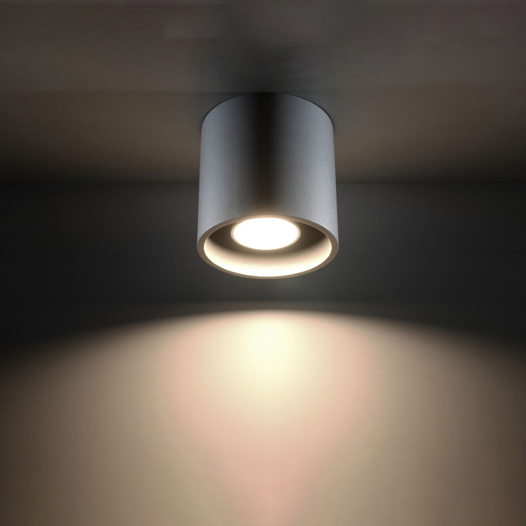 Plafonnier Orbis 1 aluminium gris vue de profil