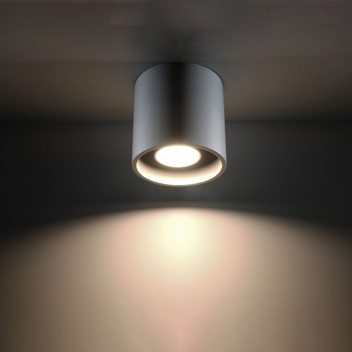 Plafonnier Orbis 1 aluminium gris vue de profil