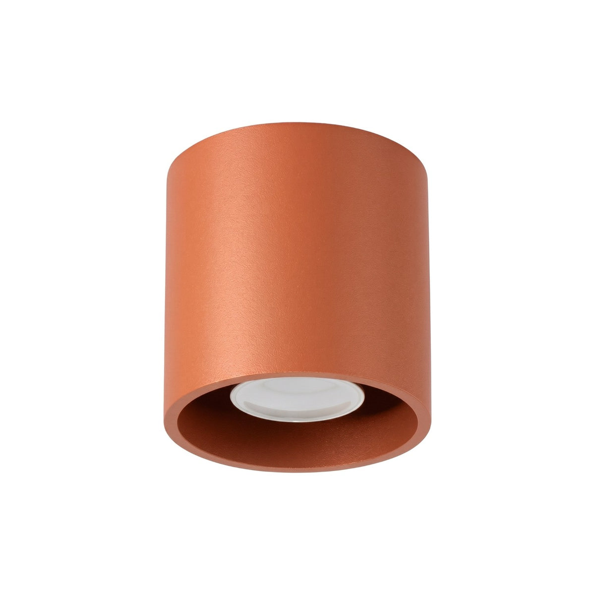 Plafonnier Orbis cylindre 10 cm GU10, finition laque rouge ocre
