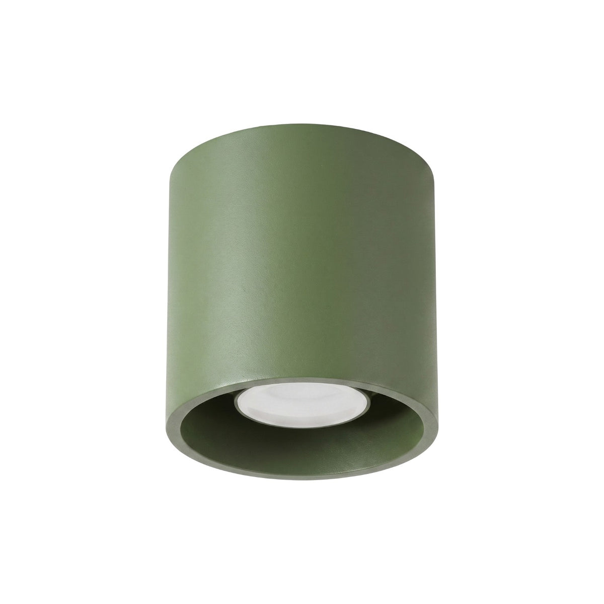 Plafonnier Orbis cylindre 10 cm GU10, finition laque vert olive