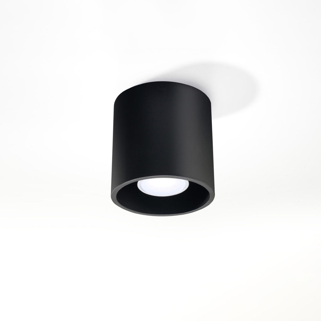Plafonnier Orbis 1 aluminium noir vue de face