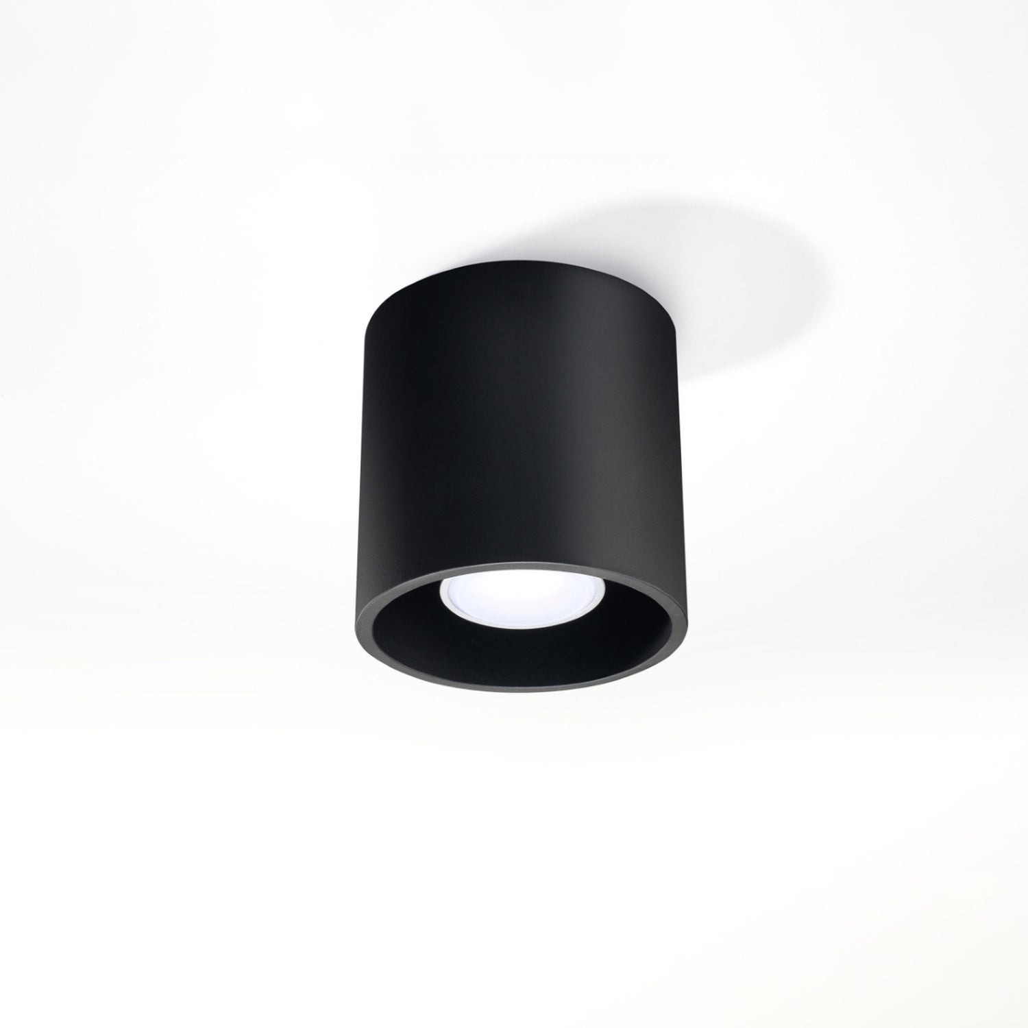 Plafonnier Orbis 1 aluminium noir vue de face