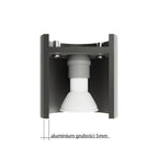 Plafonnier Orbis 2 aluminium blanc vue en coupe de la structure