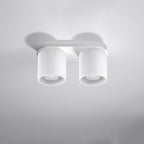 Plafonnier Orbis 2 aluminium blanc vue de face