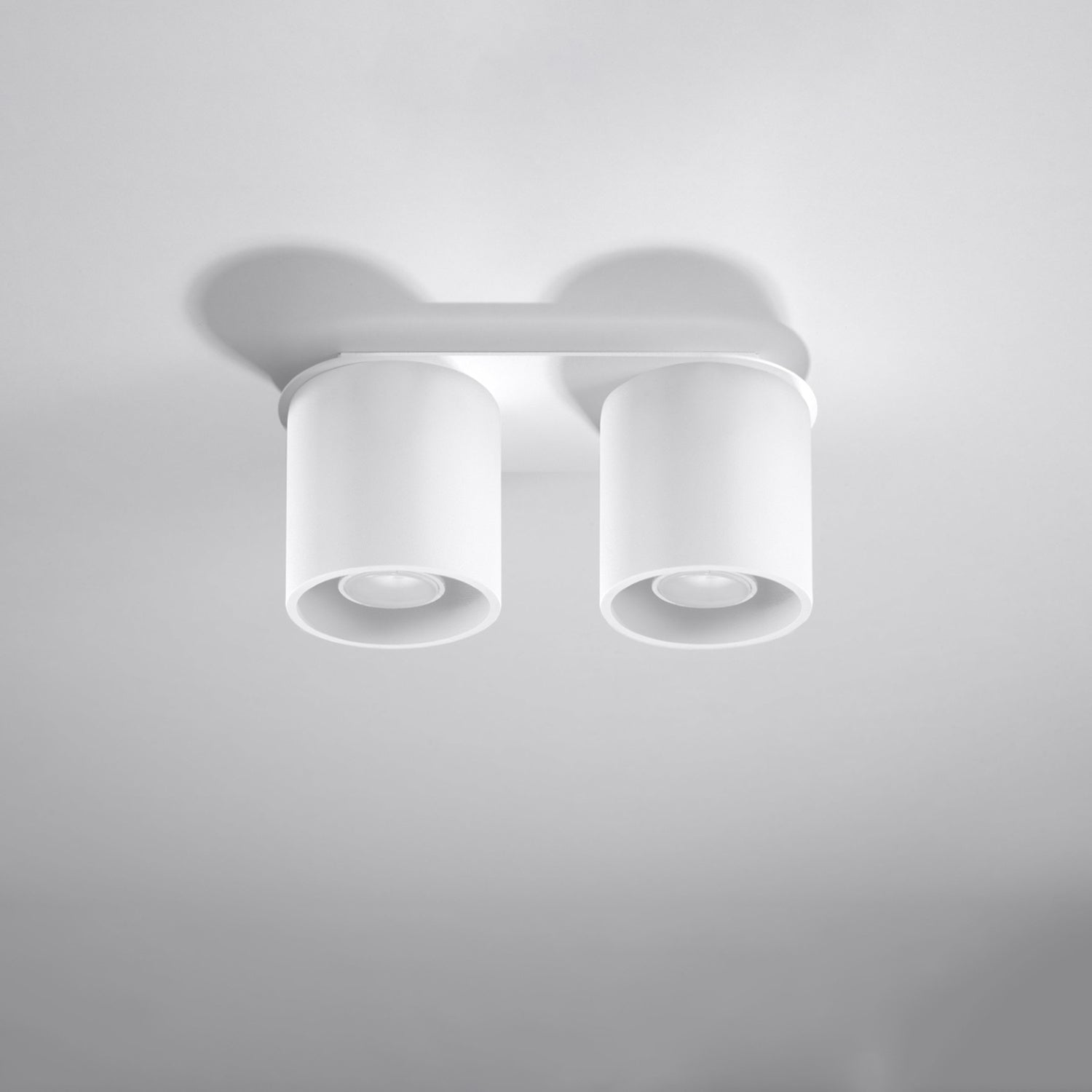 Plafonnier Orbis 2 aluminium blanc vue de face