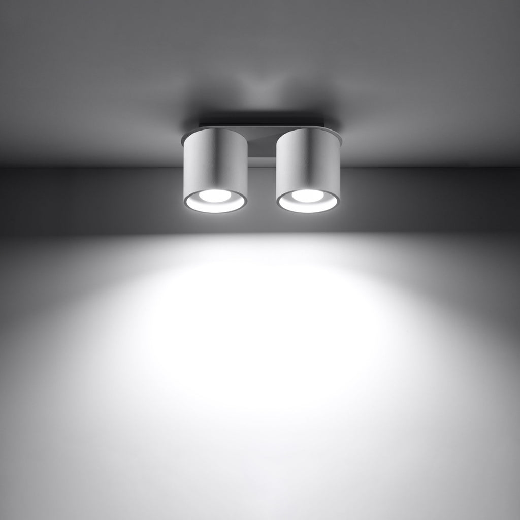 Plafonnier Orbis 2 aluminium blanc vue de profil