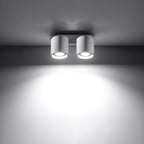 Plafonnier Orbis 2 aluminium blanc vue de profil