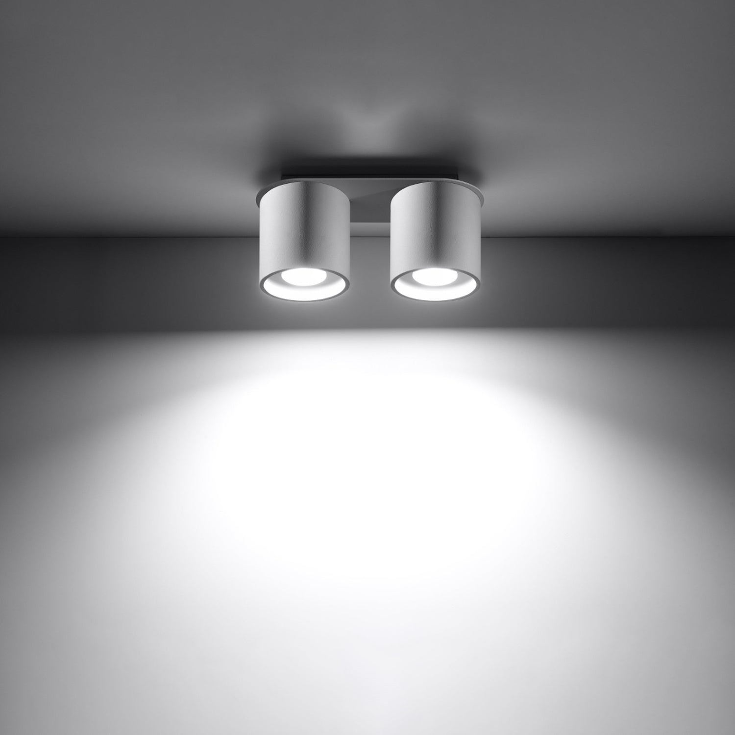 Plafonnier Orbis 2 aluminium blanc vue de profil