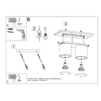 Plafonnier Orbis 2 aluminium blanc schéma de montage