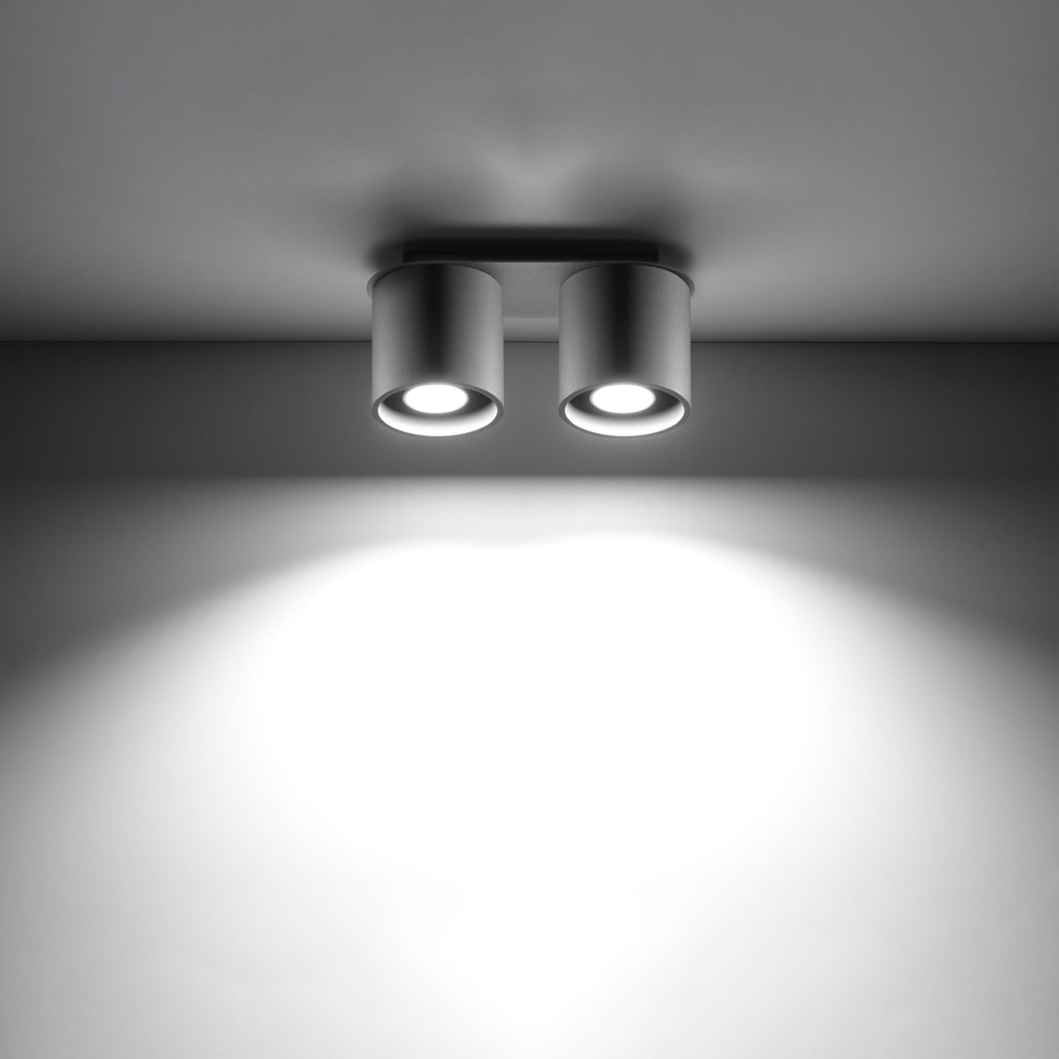 Plafonnier Orbis 2 aluminium gris vue de profil