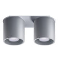 Plafonnier Orbis 2 aluminium gris