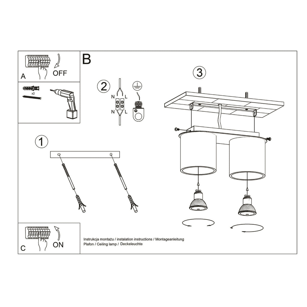 Plafonnier Orbis 2 aluminium noir ambiance intérieure