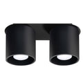 Plafonnier Orbis 2 aluminium noir