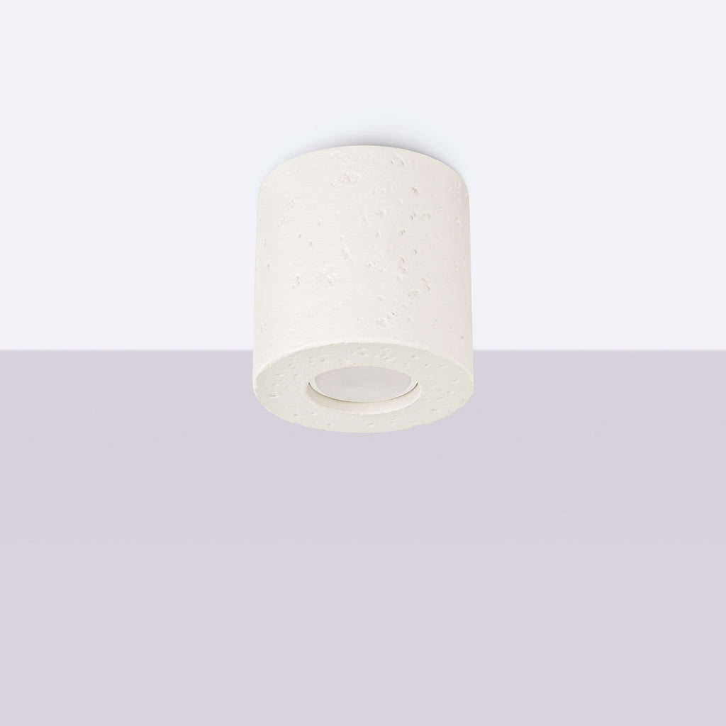 Plafonnier Orbis béton beige GU10, vue de profil
