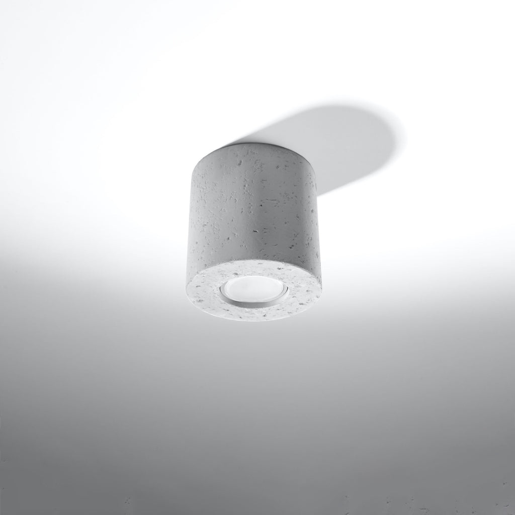 Plafonnier Orbis béton GU10, vue de profil