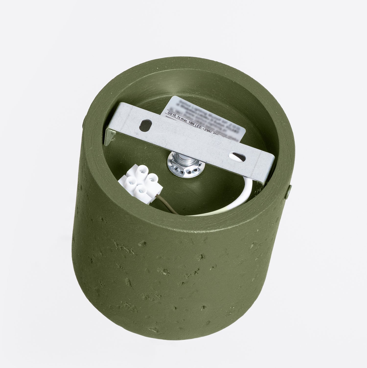 Plafonnier Orbis béton vert olive GU10 en ambiance