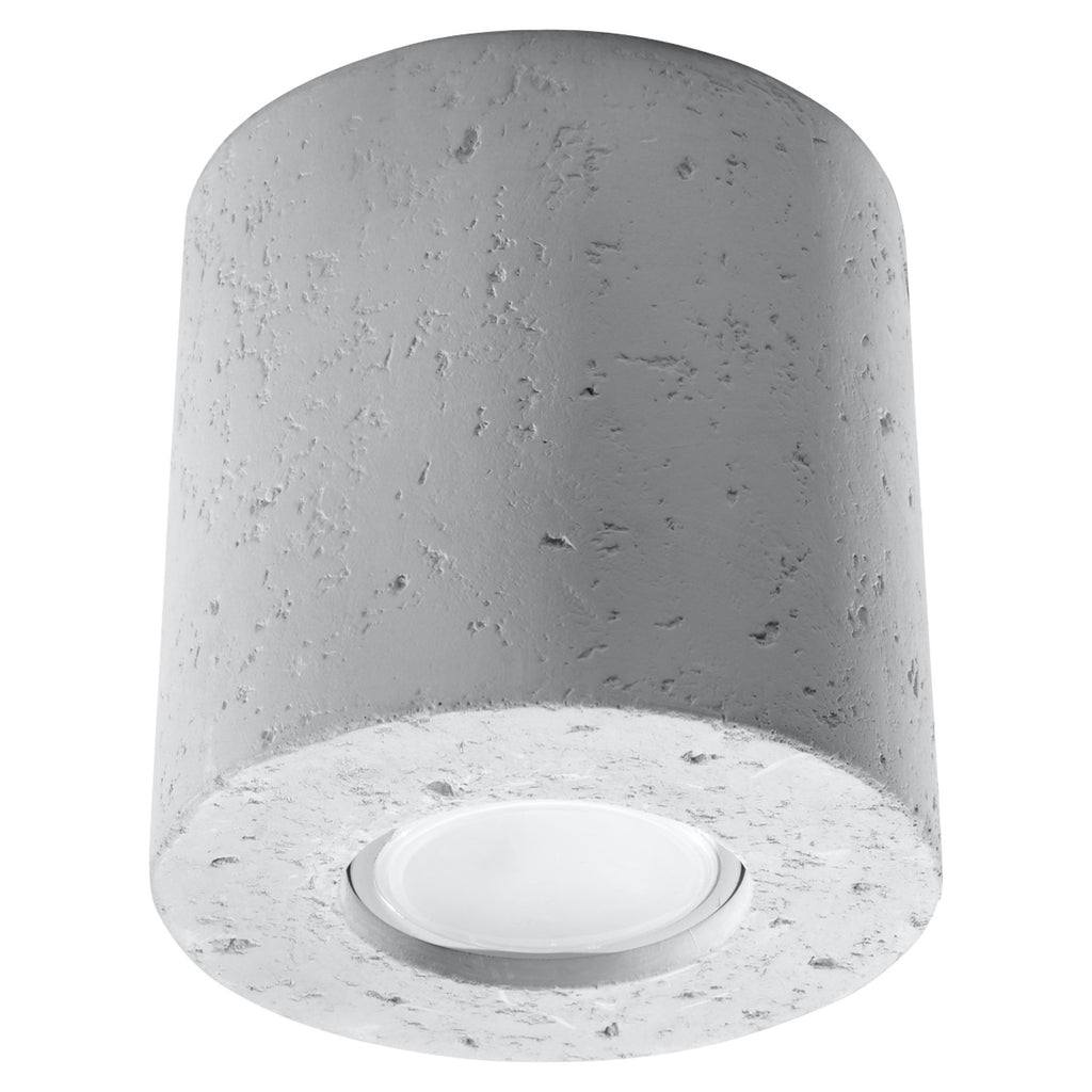 Plafonnier Orbis, un spot cylindrique en béton brut