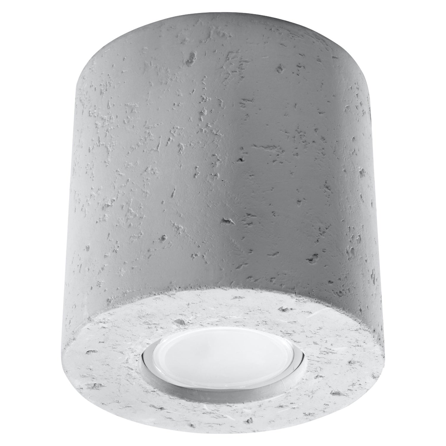 Plafonnier Orbis, un spot cylindrique en béton brut