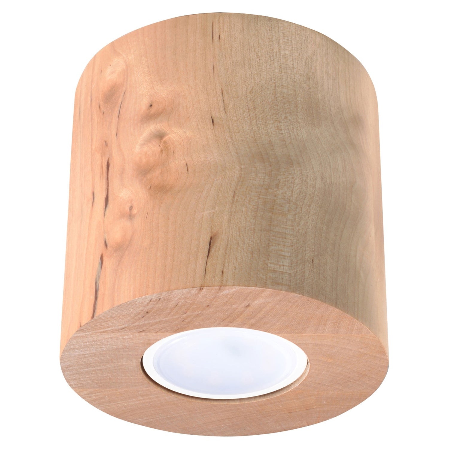 Plafonnier Orbis, un spot cylindrique en bois naturel
