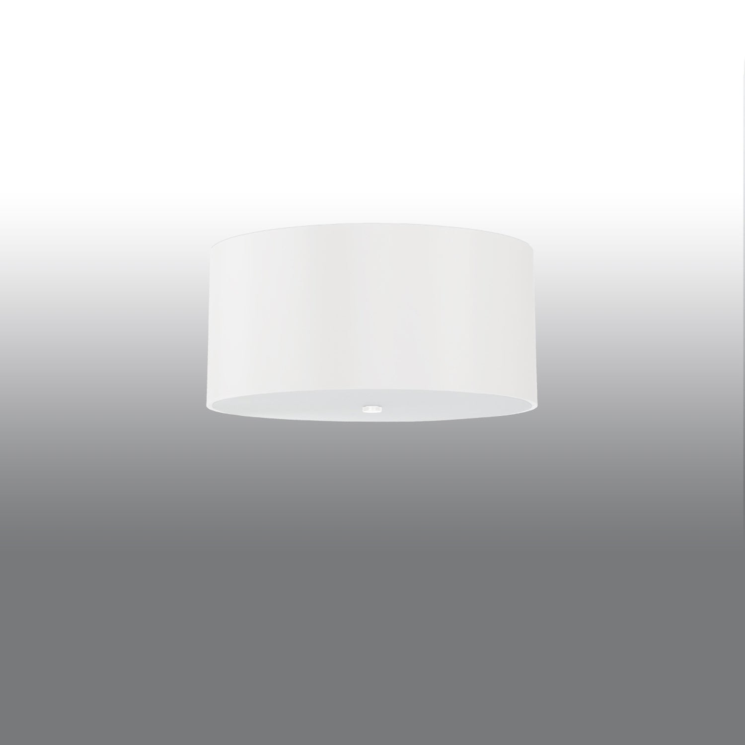 Plafonnier Otto 50 en tissu blanc, vue montrant le diffuseur en verre dépoli
