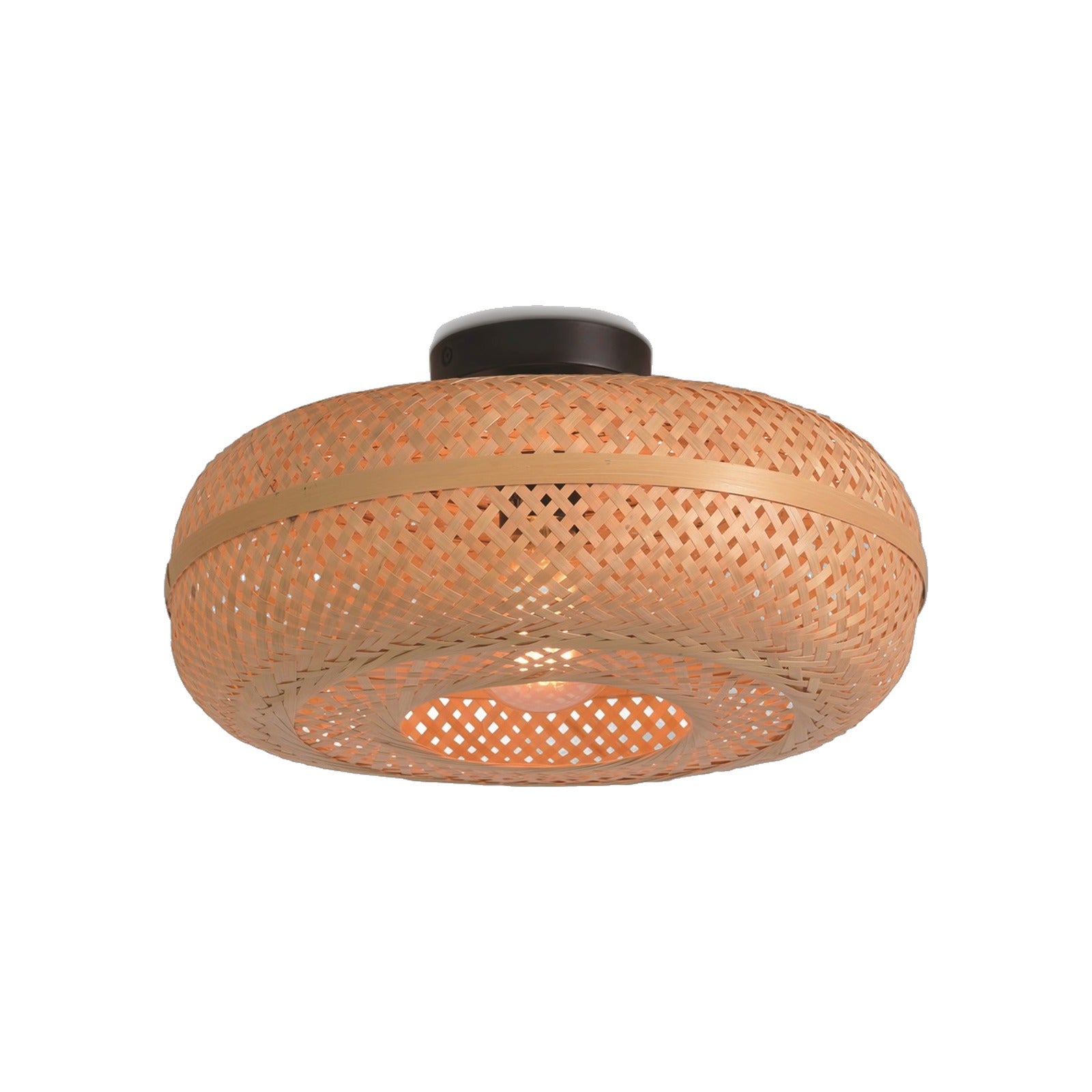 Plafonnier Palawan bambou naturel galette 40 cm E27