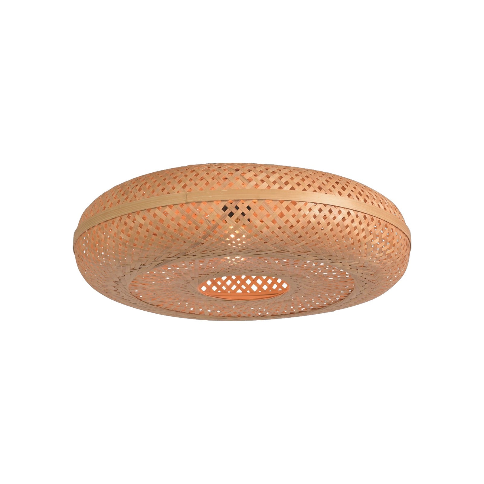 Plafonnier Palawan bambou naturel galette 60 cm E27