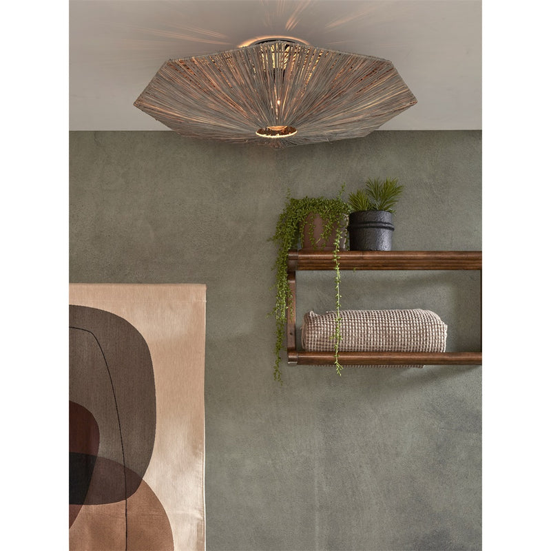 Dimensions Plafón Panama rafia gris oscuro 65 cm E27