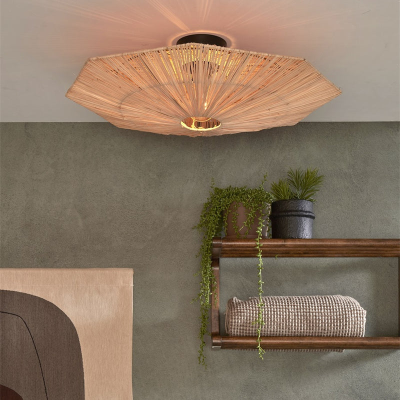Dimensions Plafonnier Panama raphia naturel 65 cm E27