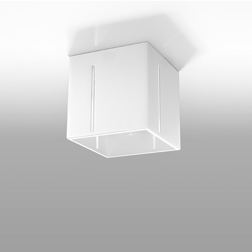 Plafonnier Pixar blanc, vue de profil du cube