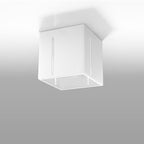 Plafonnier Pixar blanc, vue de profil du cube