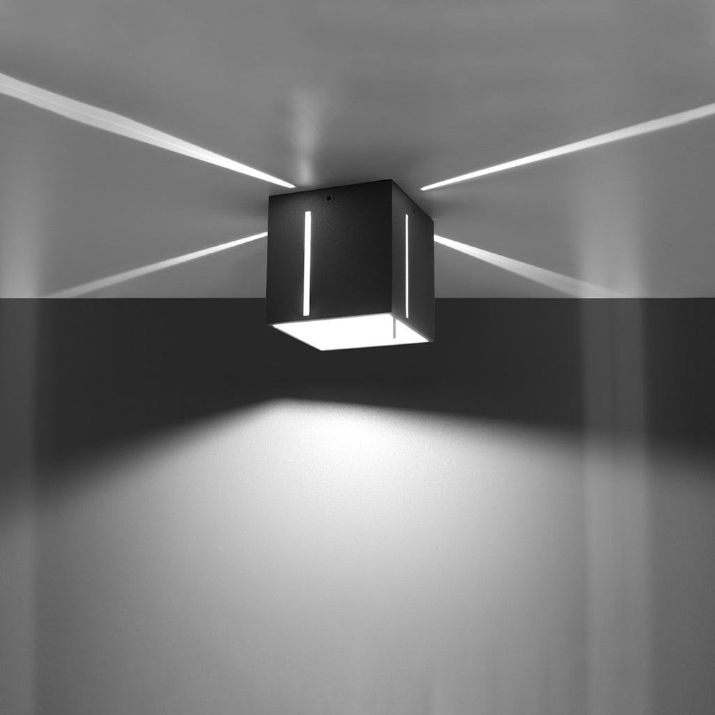 Plafonnier Pixar gris, détail des fentes verticales