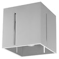 Plafonnier Pixar aluminium gris, cube à fentes verticales, vue d'ensemble