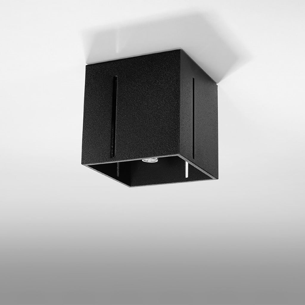 Plafonnier Pixar noir, vue de profil du cube