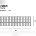 Plafonnier Puccini 80 cm chromé E14, vue 4