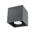 Plafonnier Quad 1 en aluminium anthracite, vue de face