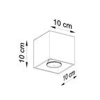 Plafonnier Quad 1 aluminium blanc en situation