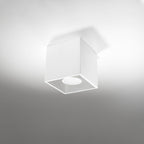 Plafonnier Quad 1 aluminium blanc vue de face