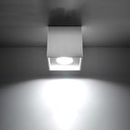 Plafonnier Quad 1 aluminium blanc vue de profil