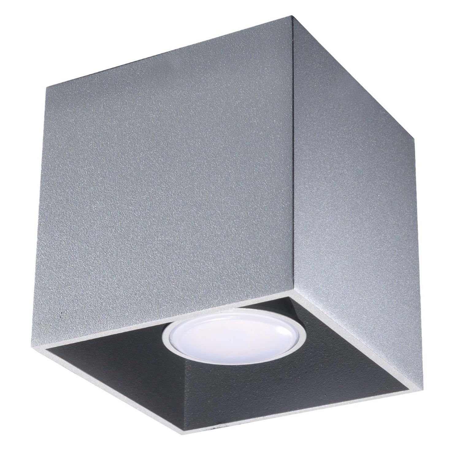 Plafonnier Quad 1 aluminium gris
