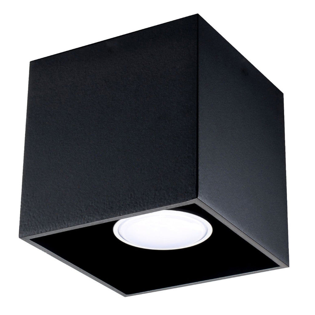Plafonnier Quad 1 aluminium noir