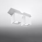 Plafonnier Quad 2 aluminium blanc vue de face