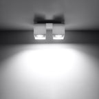 Plafonnier Quad 2 aluminium blanc vue de profil