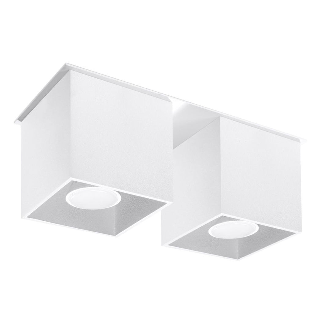 Plafonnier Quad 2 aluminium blanc