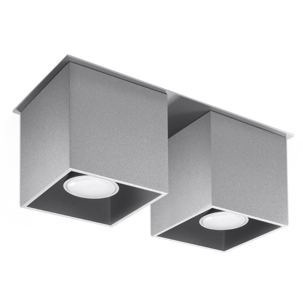 Plafonnier Quad 2 aluminium gris