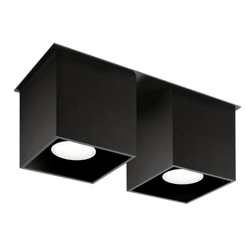 Plafonnier Quad 2 aluminium noir