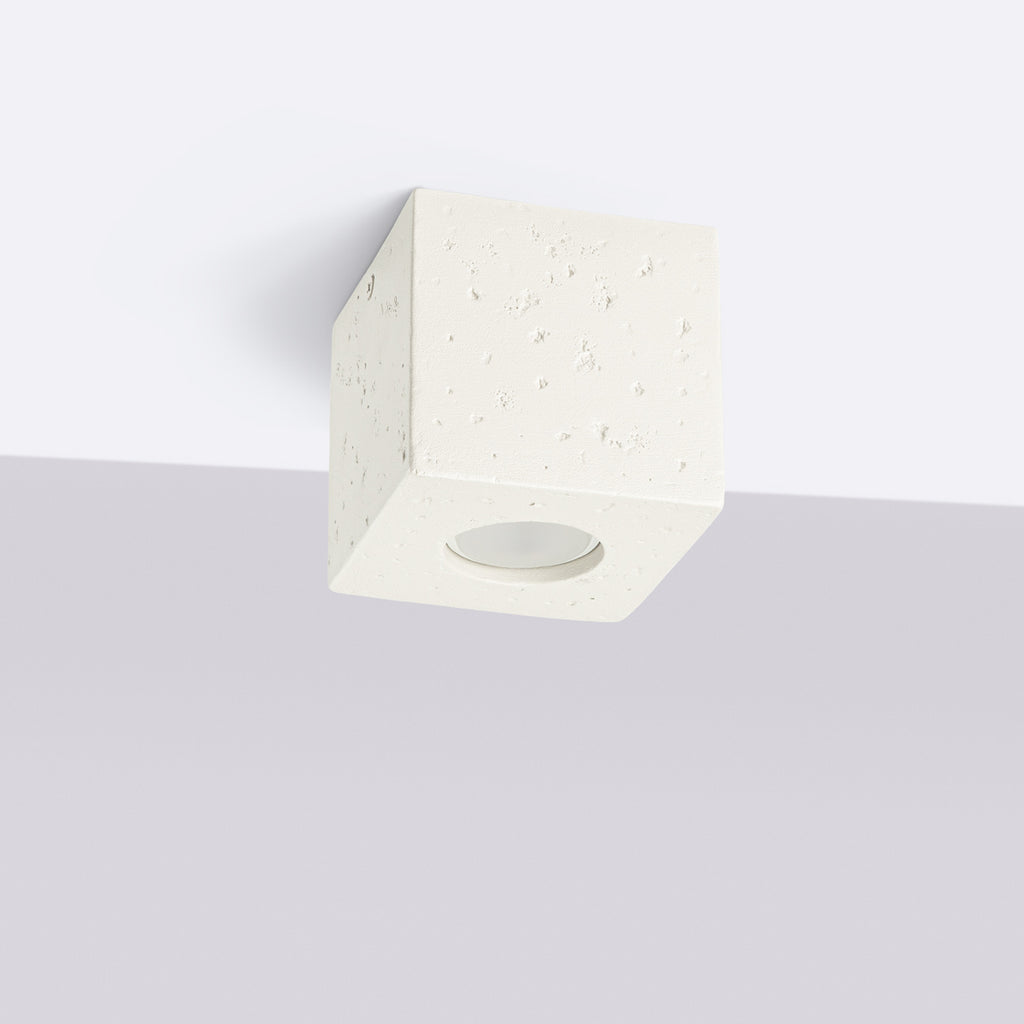Plafonnier Quad béton beige GU10, vue de profil