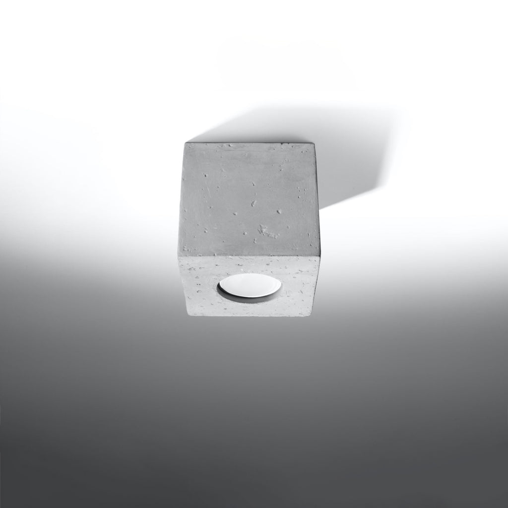Plafonnier Quad béton GU10, vue de profil