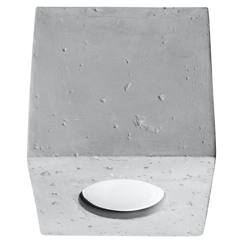 Plafonnier Quad, un spot cubique en béton brut