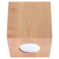 Plafonnier Quad, un spot cubique en bois naturel