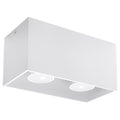 Plafonnier Quad Maxi aluminium blanc, deux spots GU10, vue de trois quarts